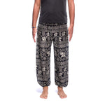 AGRA ELEPHANT PANTS - BLACK Elepanta Harem Pants | Drawstring - Buy Today Elephant Pants Jewelry And Bohemian Clothes Handmade In Thailand Help To Save The Elephants FairTrade And Vegan