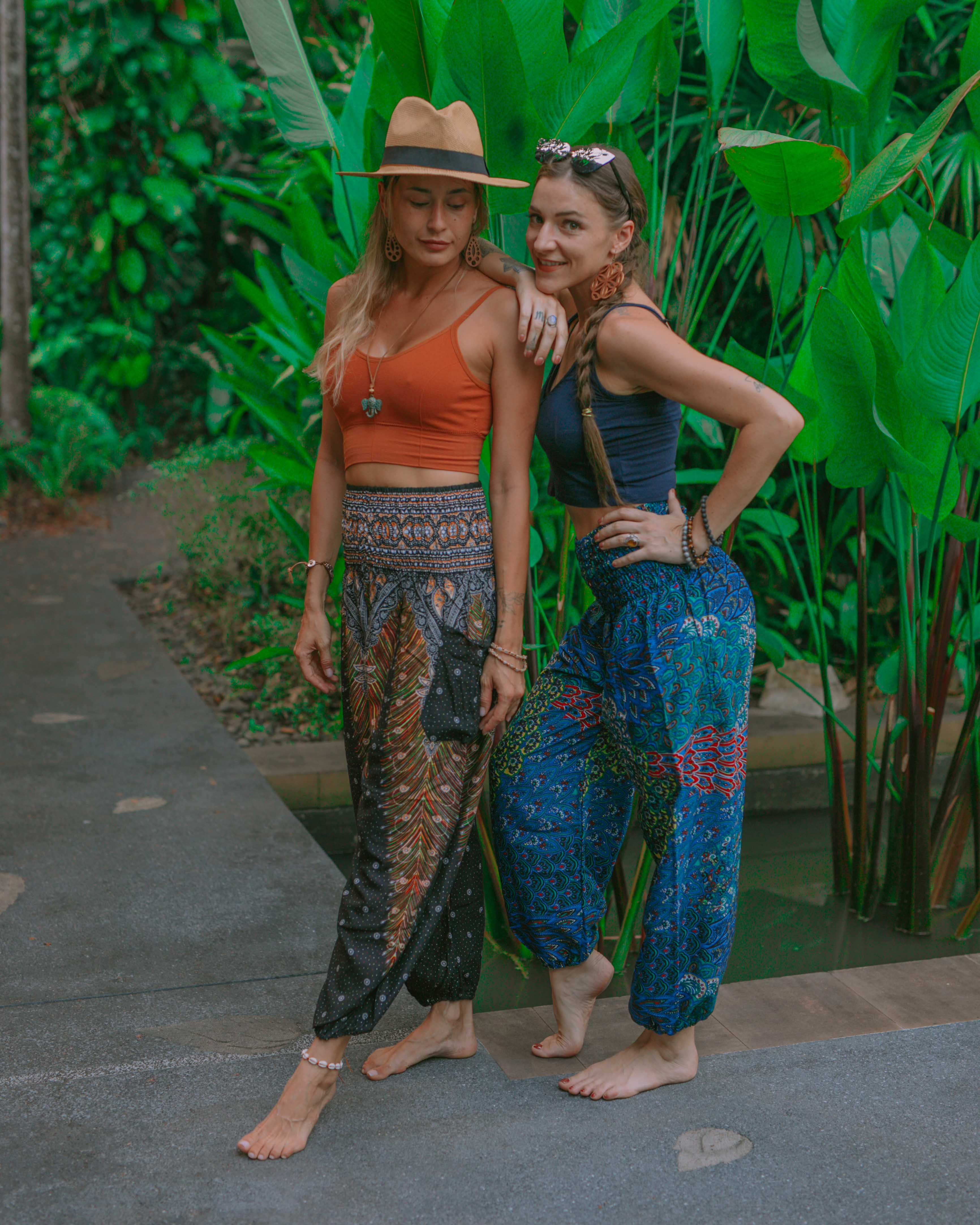 LOPBURI BOHO PANTS - BLACK Elepanta Elastic Waist | Harem Pants - Buy Today Elephant Pants Jewelry And Bohemian Clothes Handmade In Thailand Help To Save The Elephants FairTrade And Vegan