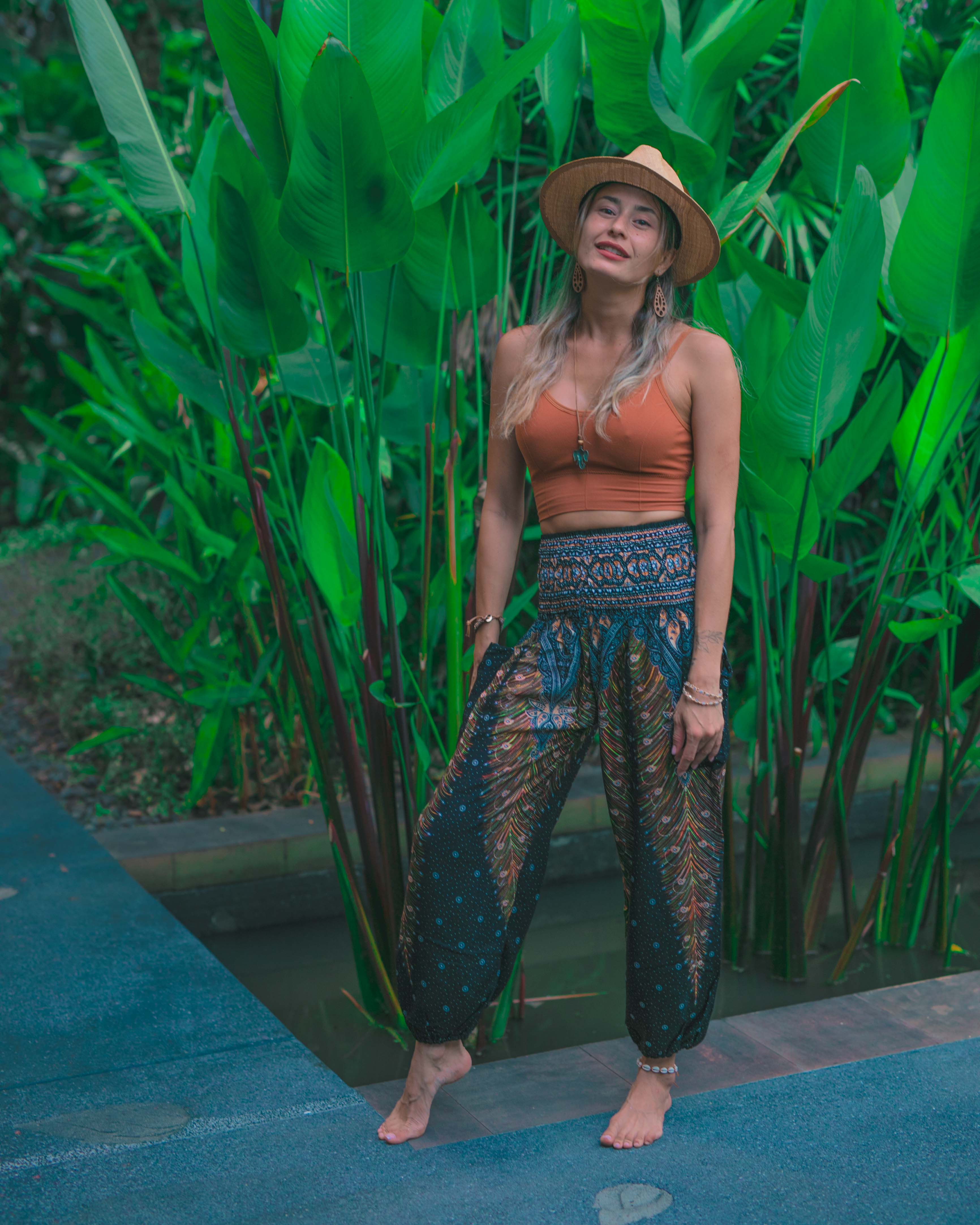 LOPBURI BOHO PANTS - BLACK Elepanta Elastic Waist | Harem Pants - Buy Today Elephant Pants Jewelry And Bohemian Clothes Handmade In Thailand Help To Save The Elephants FairTrade And Vegan