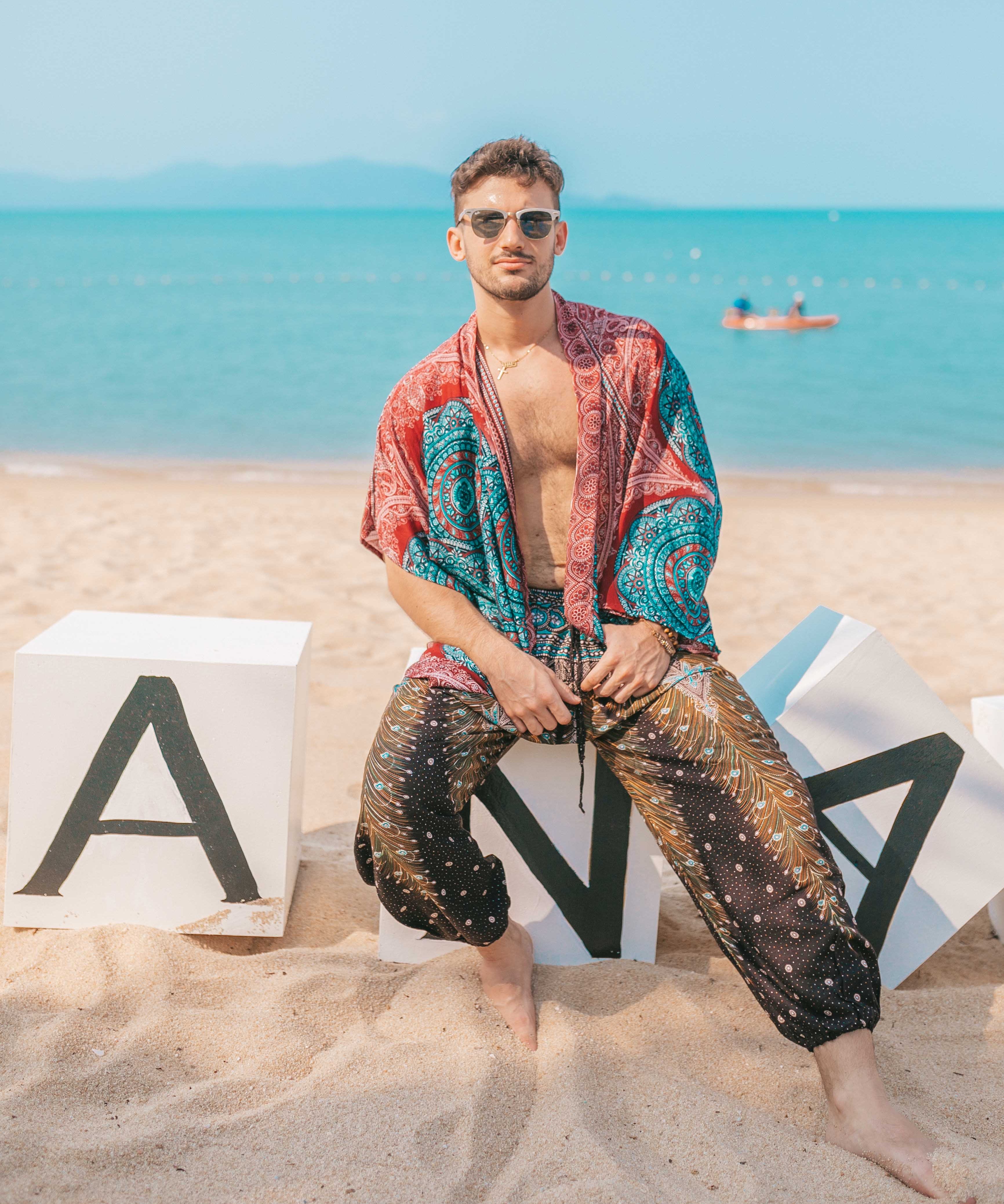 LOPBURI BOHO PANTS - BROWN Elepanta Drawstring | Harem Pants - Buy Today Elephant Pants Jewelry And Bohemian Clothes Handmade In Thailand Help To Save The Elephants FairTrade And Vegan