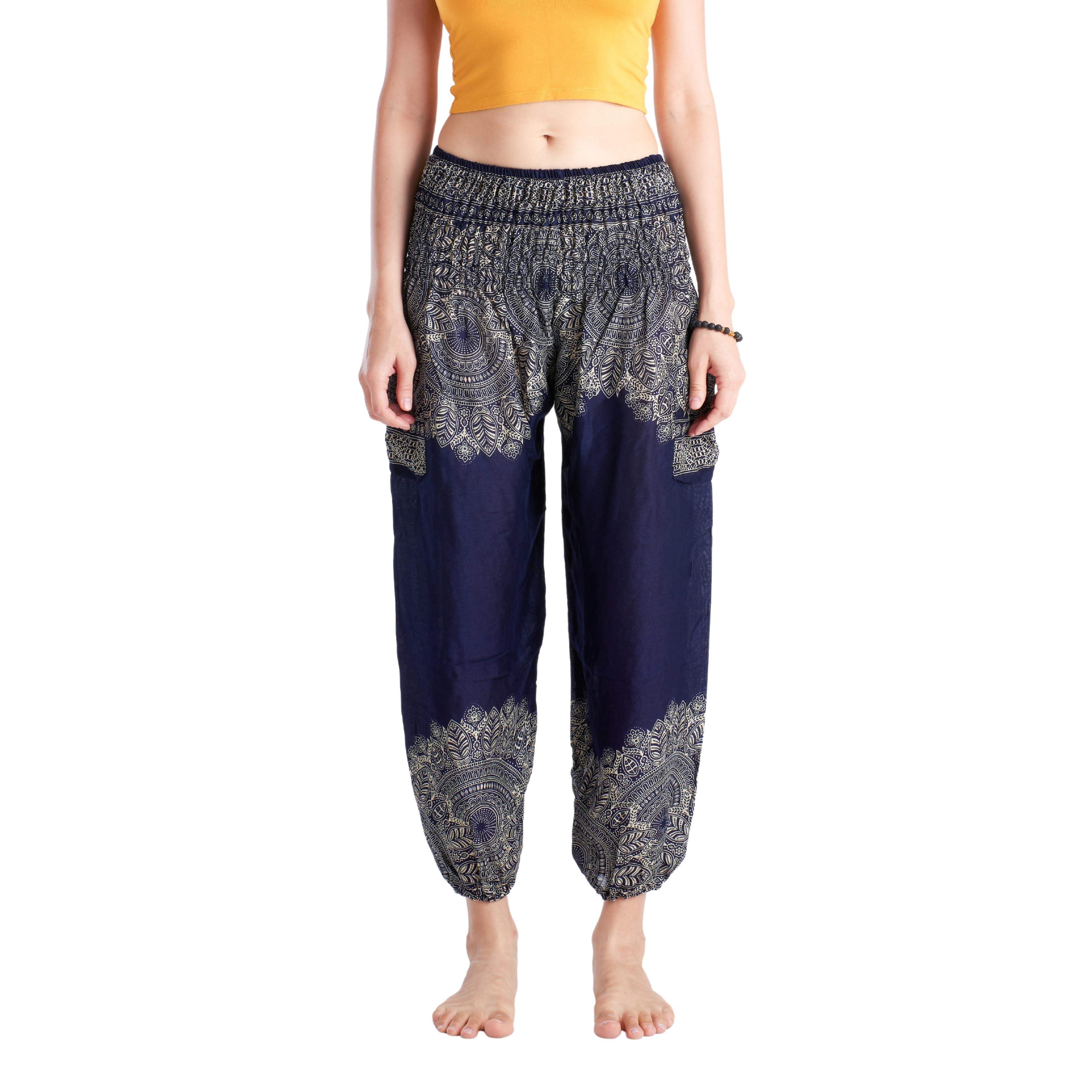 MALACCA PANTS - NAVY BLUE Elepanta Harem Pants | Elastic Waist - Buy Today Elephant Pants Jewelry And Bohemian Clothes Handmade In Thailand Help To Save The Elephants FairTrade And Vegan