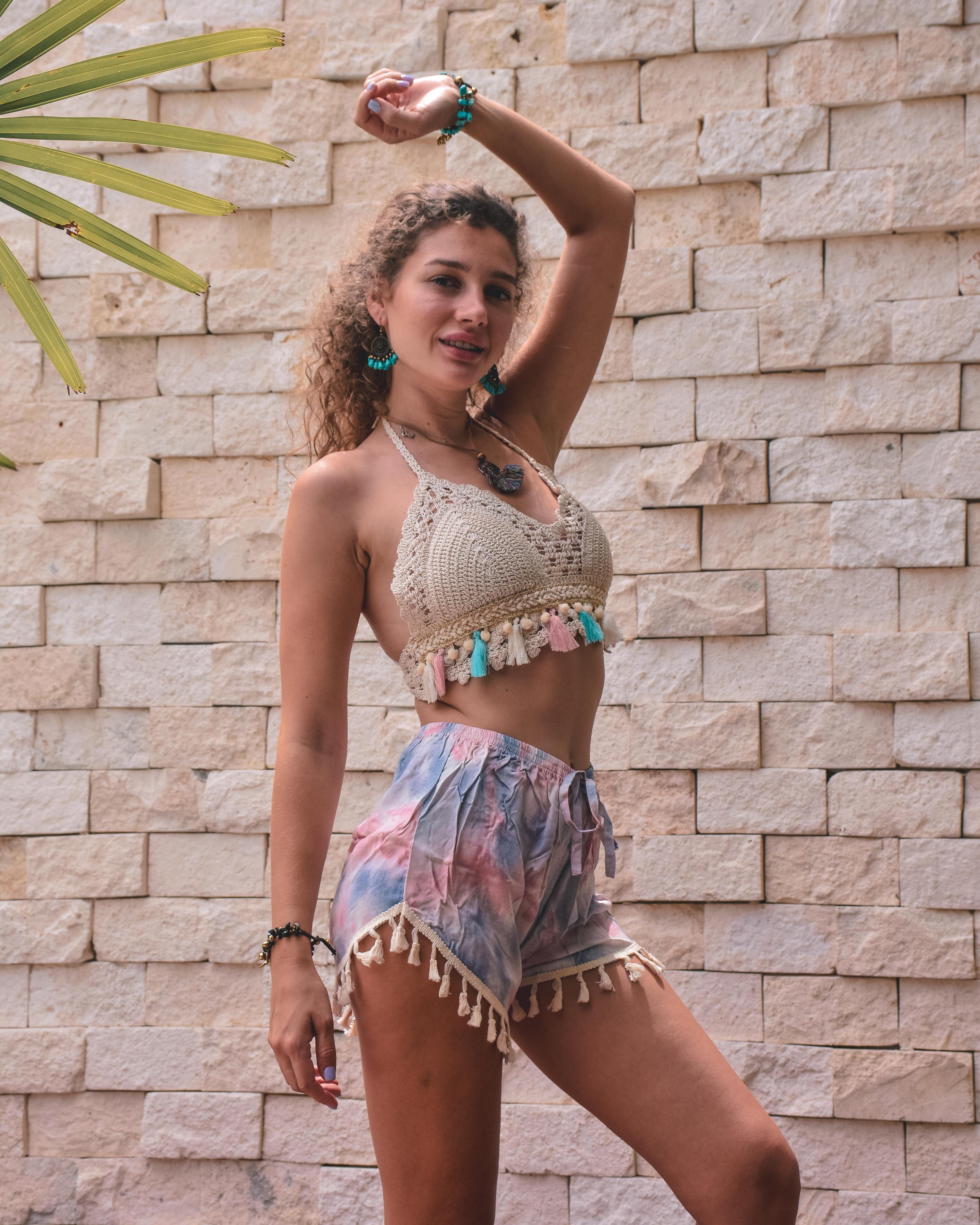TIE DYE SHORTS Elepanta Women's Shorts - Buy Today Elephant Pants Jewelry And Bohemian Clothes Handmade In Thailand Help To Save The Elephants FairTrade And Vegan