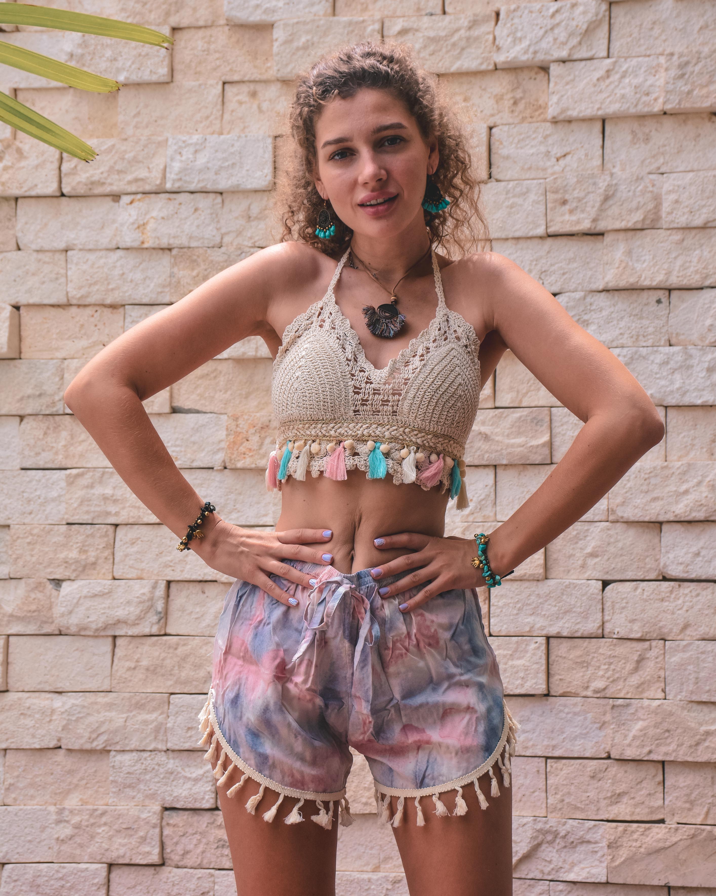 TIE DYE SHORTS Elepanta Women's Shorts - Buy Today Elephant Pants Jewelry And Bohemian Clothes Handmade In Thailand Help To Save The Elephants FairTrade And Vegan
