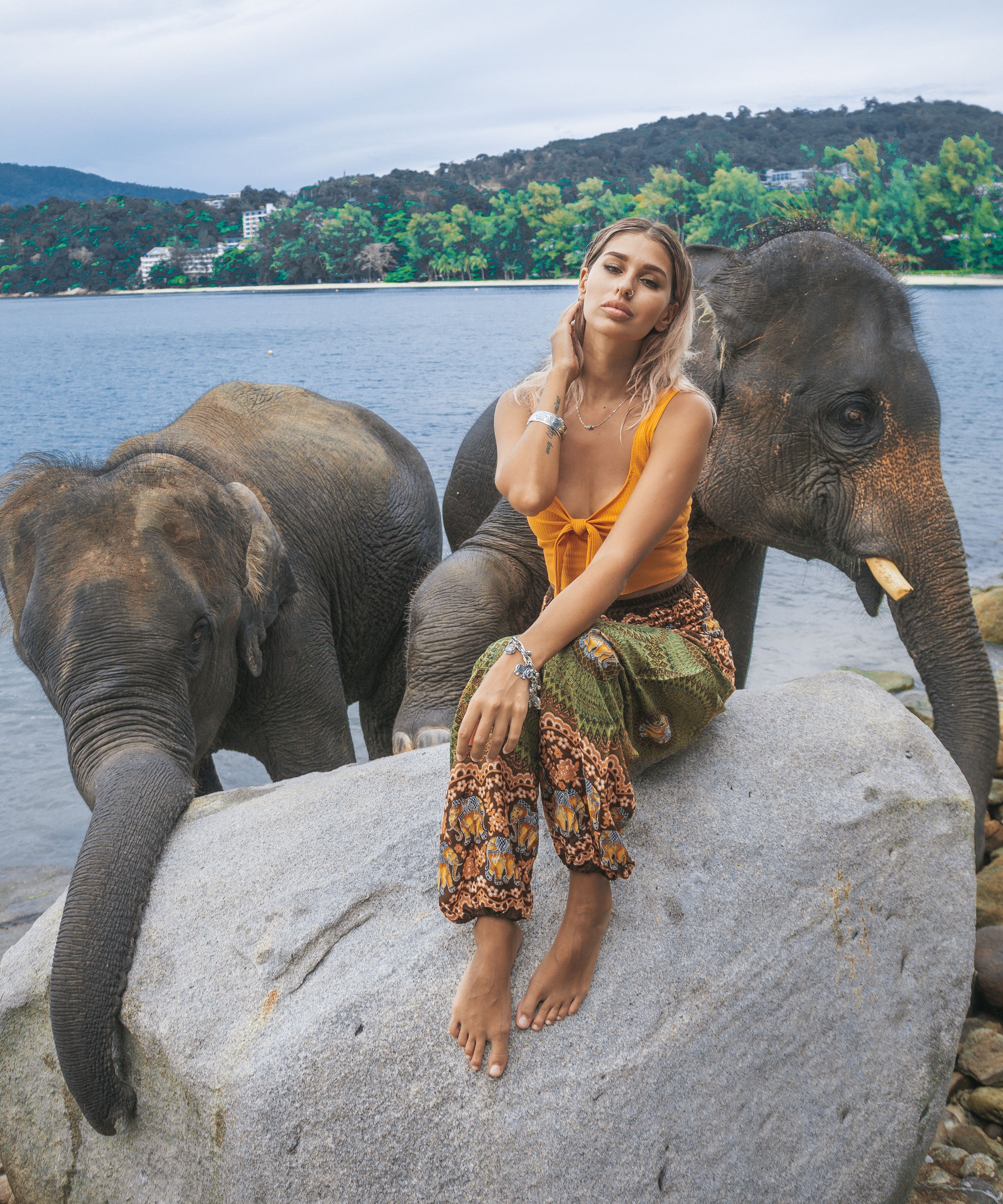 JAIPUR PANTS - Elastic Waist Elepanta Elastic Waist Pants - Buy Today Elephant Pants Jewelry And Bohemian Clothes Handmade In Thailand Help To Save The Elephants FairTrade And Vegan