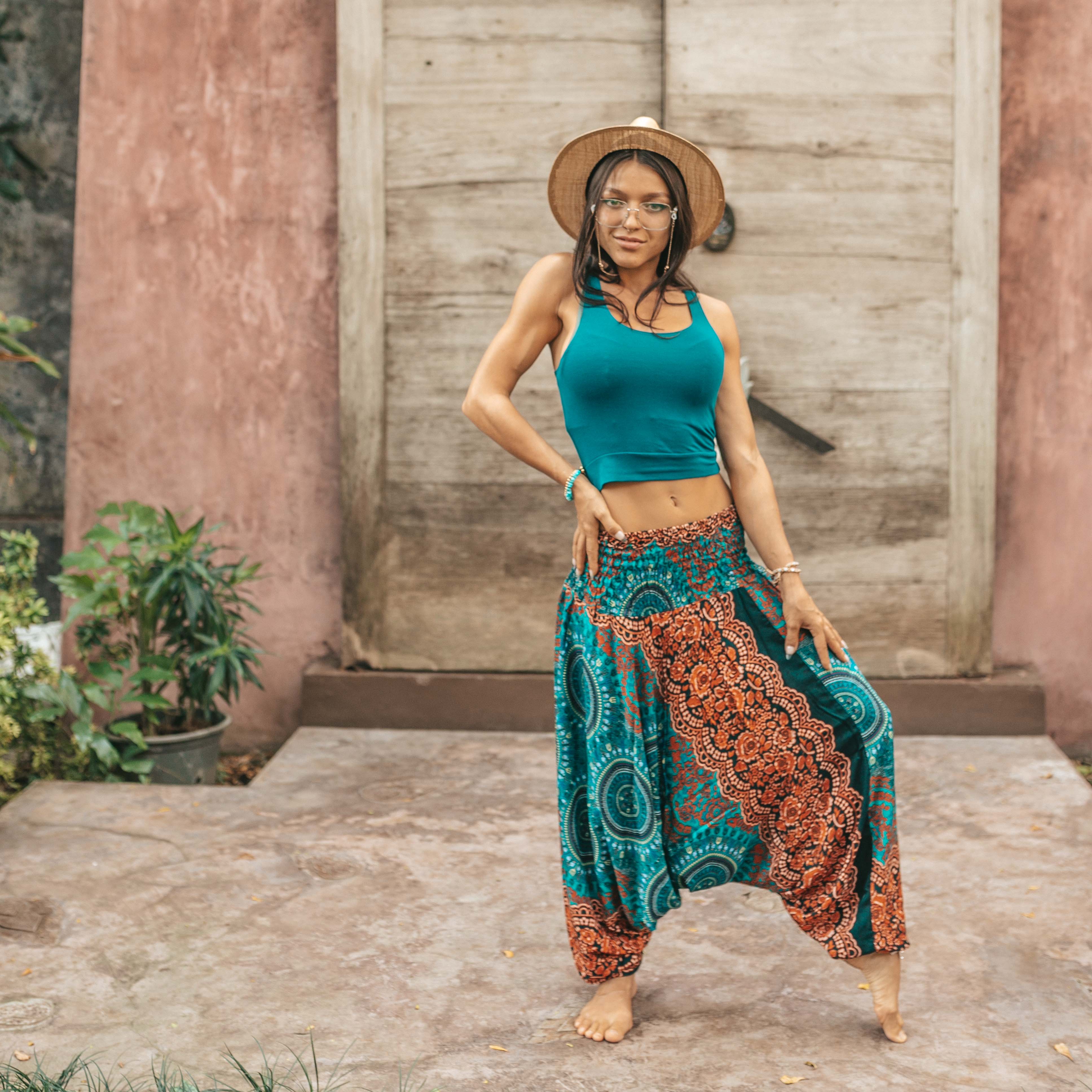 Yanekop Womens Harem Hippie Pants Boho Yoga Clothing India
