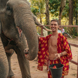 SAVANNA ELEPHANT KIMONO Elepanta Beach Kimono | Unisex - Buy Today Elephant Pants Jewelry And Bohemian Clothes Handmade In Thailand Help To Save The Elephants FairTrade And Vegan