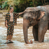 Savanna Kimono Elepanta Men's Kimonos - Buy Today Elephant Pants Jewelry And Bohemian Clothes Handmade In Thailand Help To Save The Elephants FairTrade And Vegan