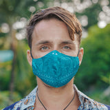FACE MASK - Teal Elepanta Face Masks - Buy Today Elephant Pants Jewelry And Bohemian Clothes Handmade In Thailand Help To Save The Elephants FairTrade And Vegan