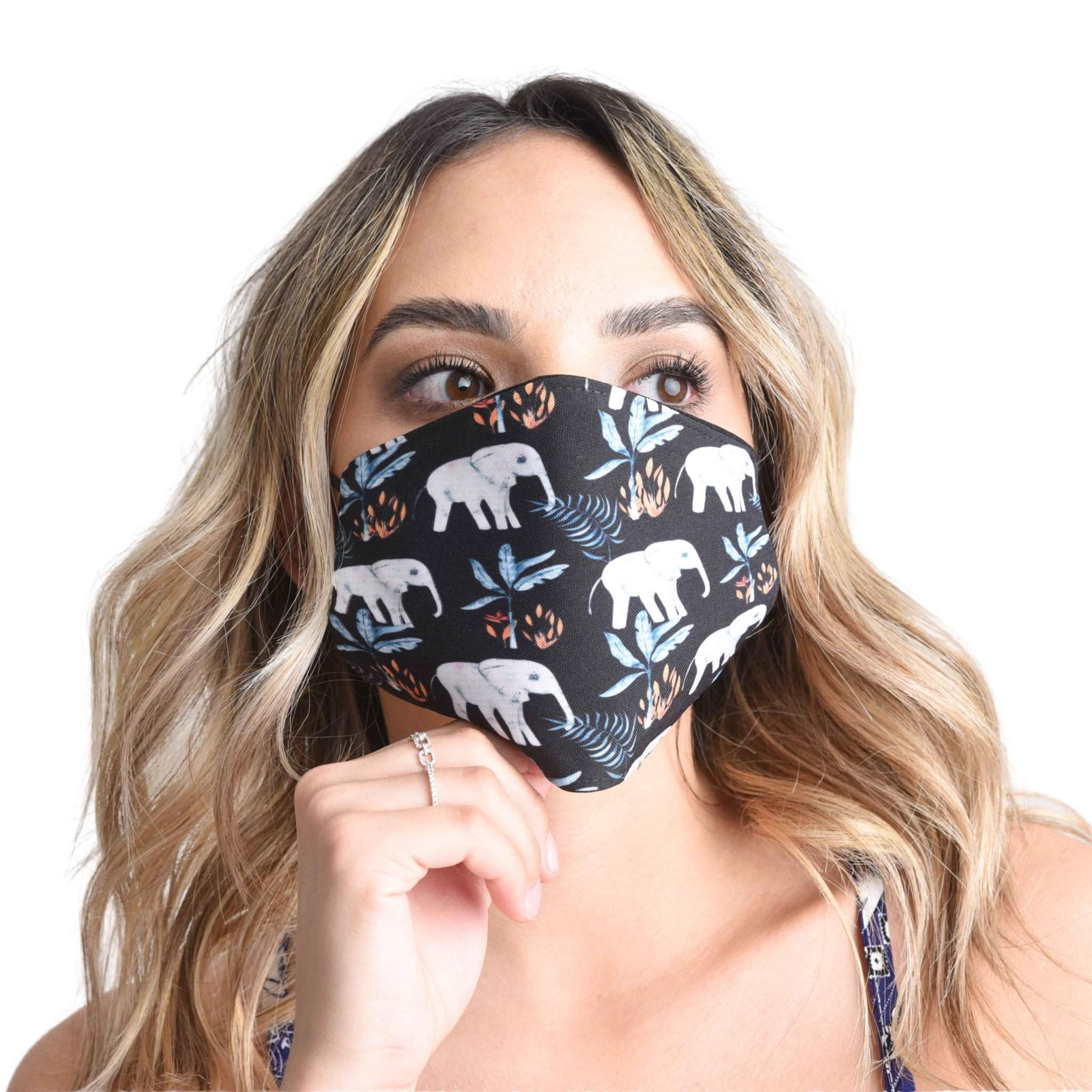 FACE MASK - Black Elepanta Face Masks - Buy Today Elephant Pants Jewelry And Bohemian Clothes Handmade In Thailand Help To Save The Elephants FairTrade And Vegan