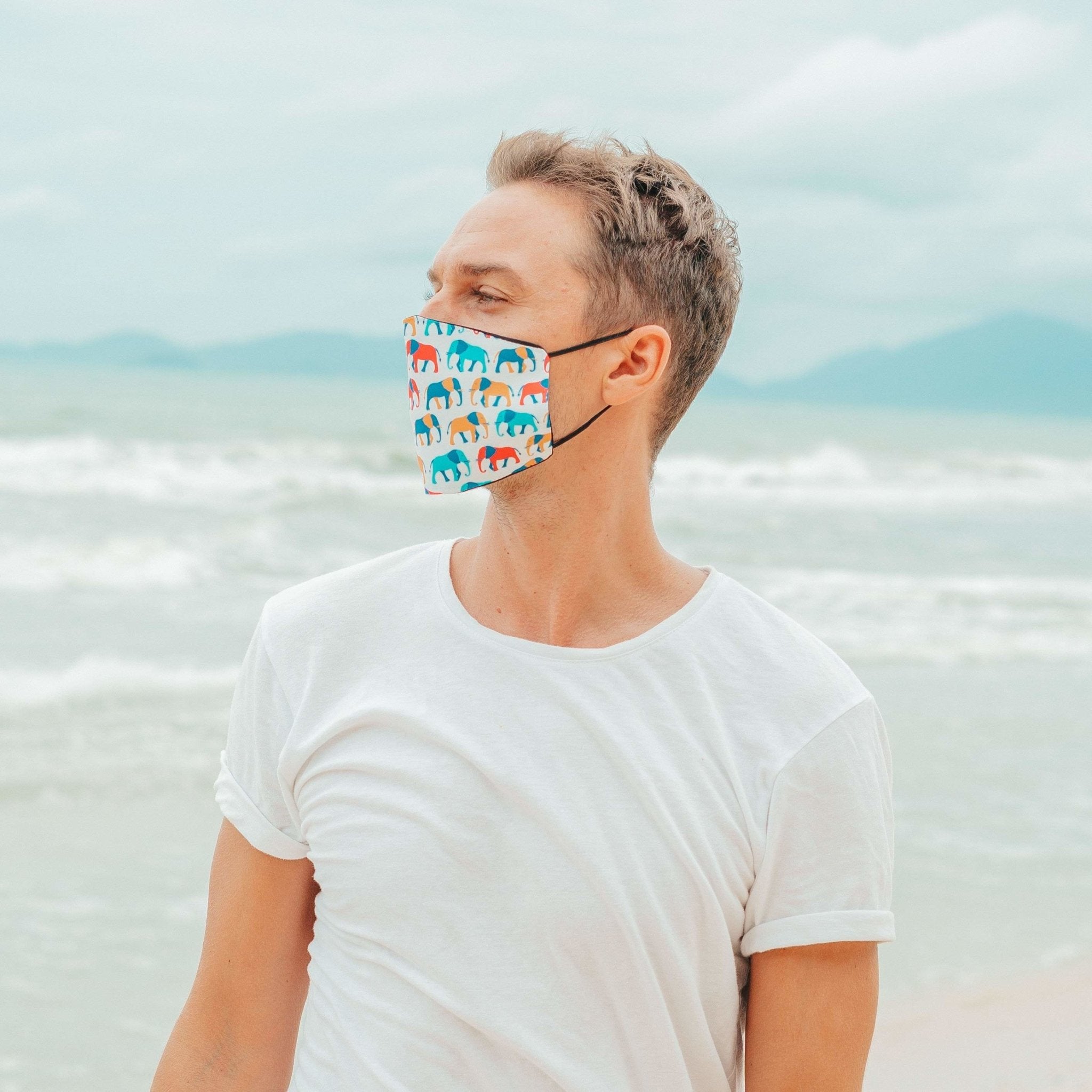 FACE MASK - Multicolor Elepanta Face Masks - Buy Today Elephant Pants Jewelry And Bohemian Clothes Handmade In Thailand Help To Save The Elephants FairTrade And Vegan