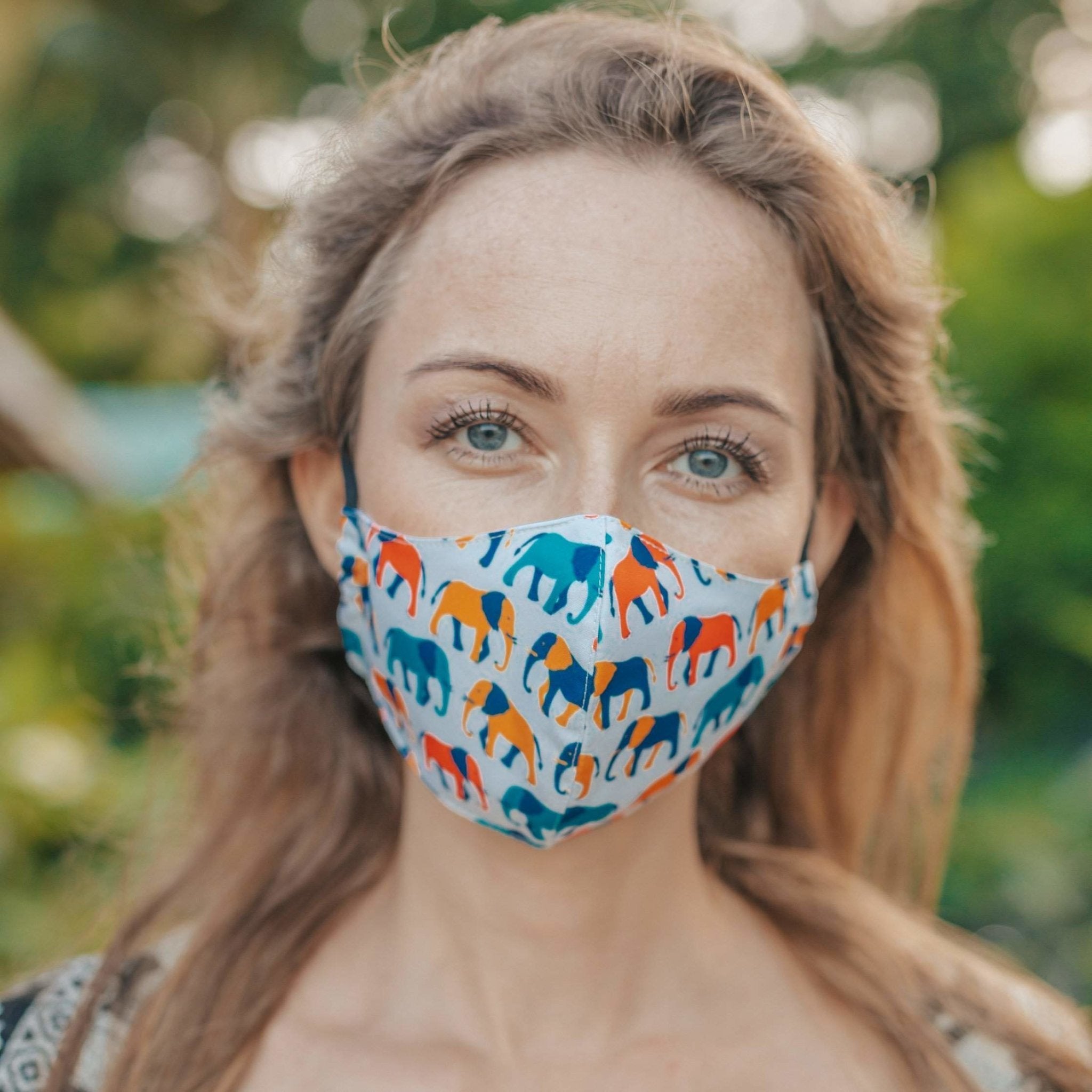 FACE MASK - Multicolor Elepanta Face Masks - Buy Today Elephant Pants Jewelry And Bohemian Clothes Handmade In Thailand Help To Save The Elephants FairTrade And Vegan