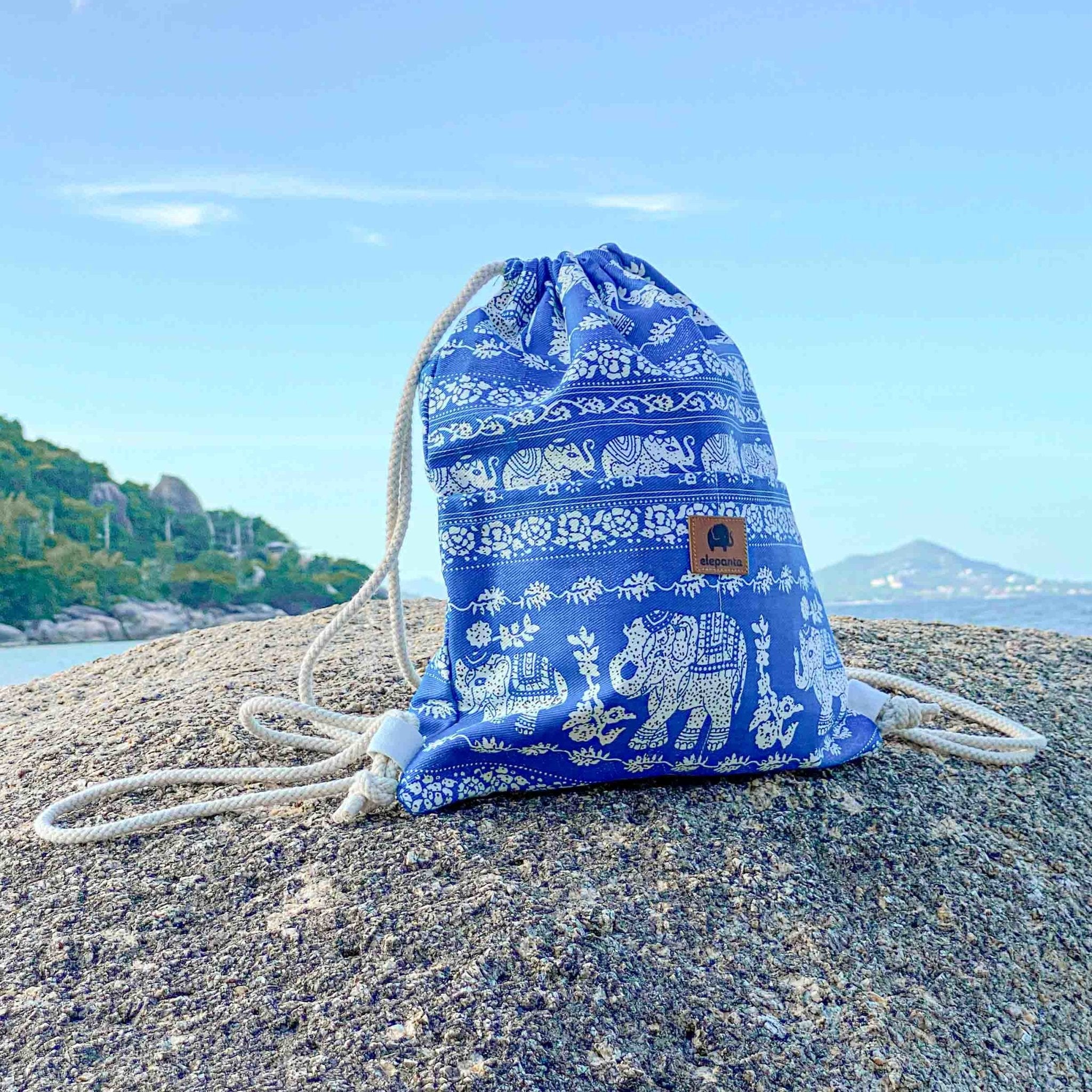 BALI DRAWSTRING BACKPACK Elepanta Backpacks - Buy Today Elephant Pants Jewelry And Bohemian Clothes Handmade In Thailand Help To Save The Elephants FairTrade And Vegan