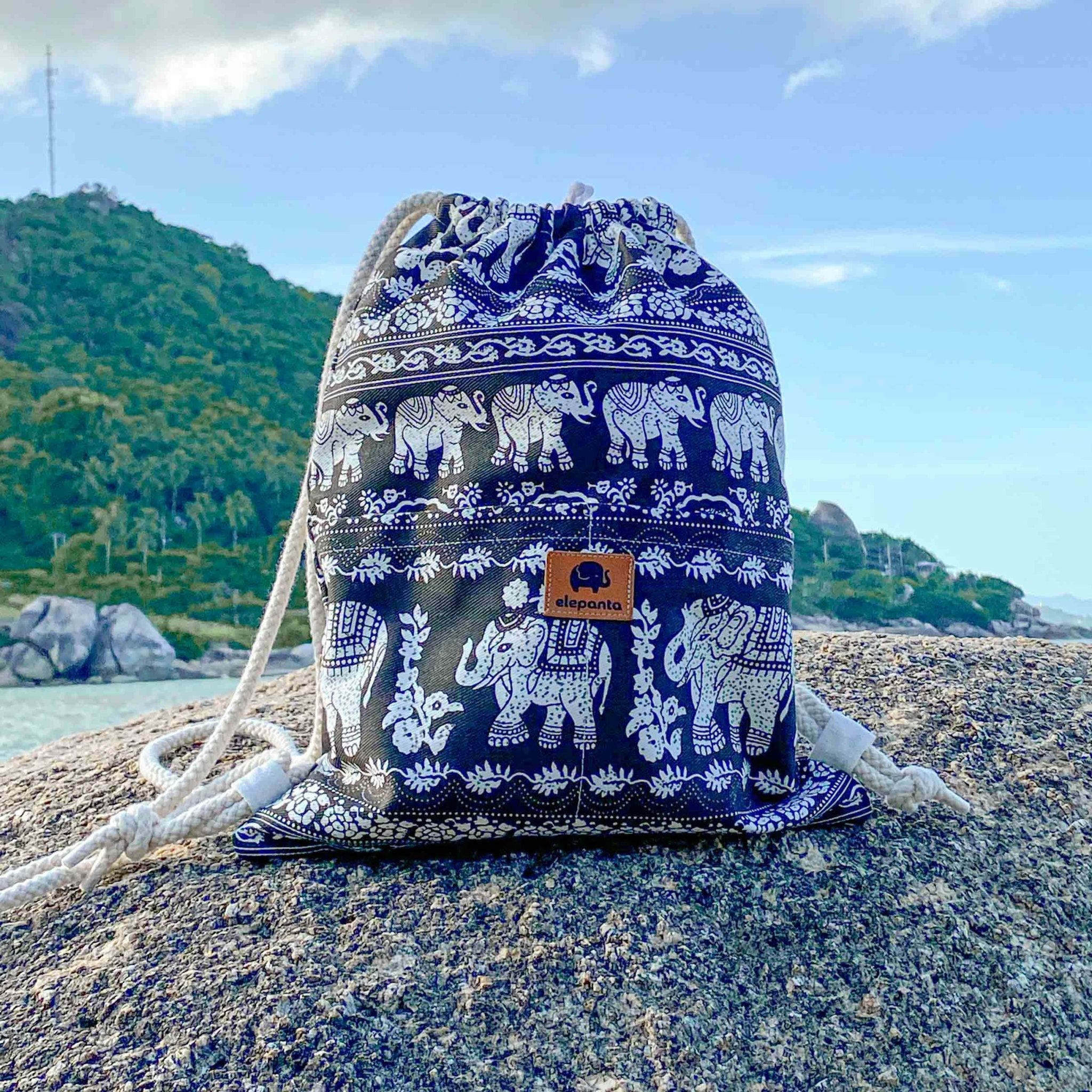 KRABI DRAWSTRING BACKPACK Elepanta Backpacks - Buy Today Elephant Pants Jewelry And Bohemian Clothes Handmade In Thailand Help To Save The Elephants FairTrade And Vegan